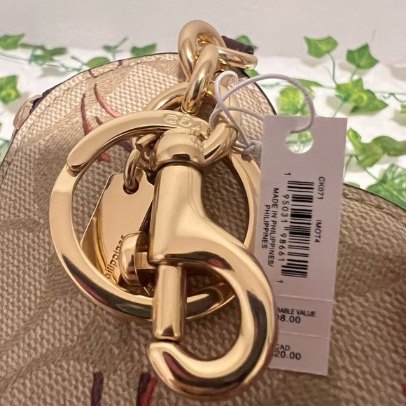 Heart Pouch Bag Charm In Signature Canvas With Heart And Star Print coach ck071 - Picture 5 of 5